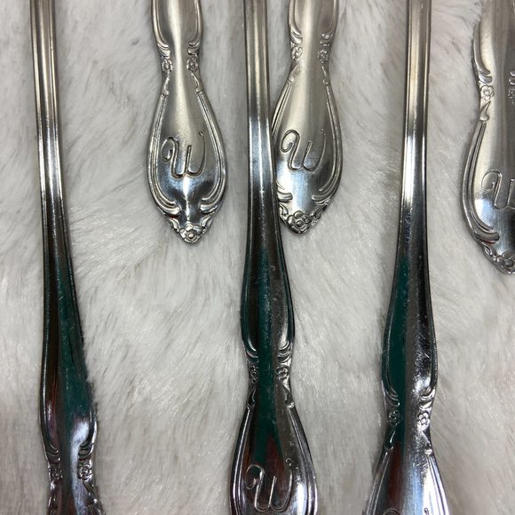 Stainless Steel Silverware Monogram "W"  Vintage Custom Craft 25 Pieces - Picture 5 of 10